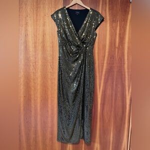 Shimmery Gold & Black Party Dress